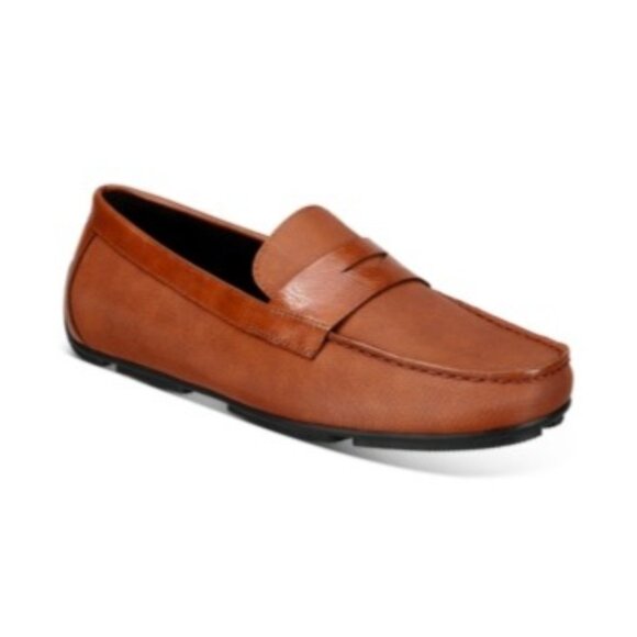 Alfani Men’s Brown Penny Comfort Iker Round Toe Slip on Loafers Tan NIB - Picture 1 of 4